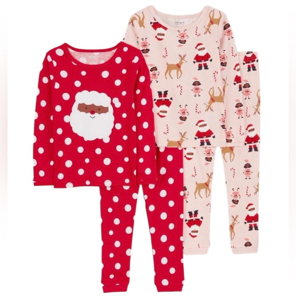 Carter’s Just One You Christmas Toddler Santa 4 Piece Pajama Set Size 3T NWT